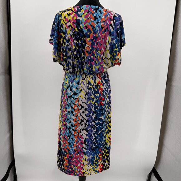 Trina Turk‎ Abstract Print Dress Womens 6 Colorful Artsy Midi Oversized Comfort - Picture 8 of 8